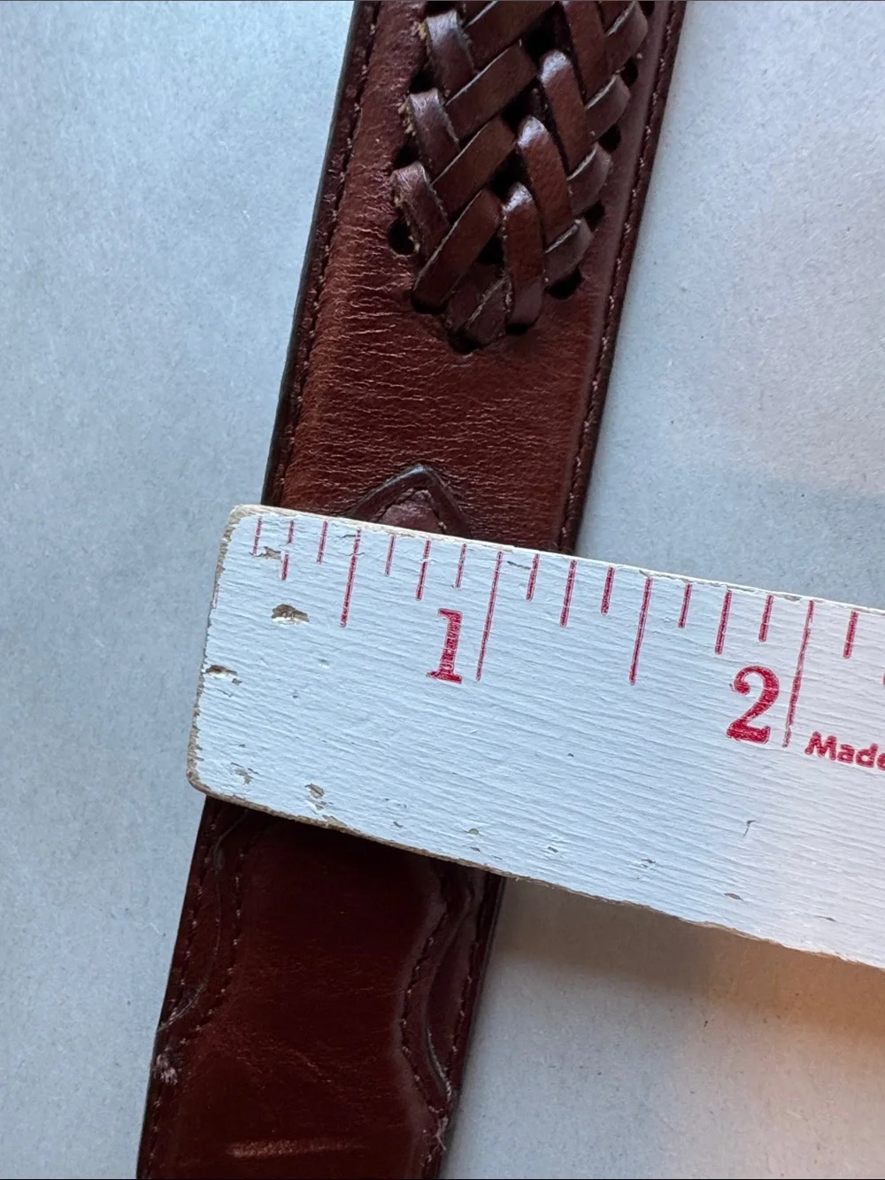 VTG Willis & Geiger Braided Leather Belt Mens 40 Brown Silver Buckle Western